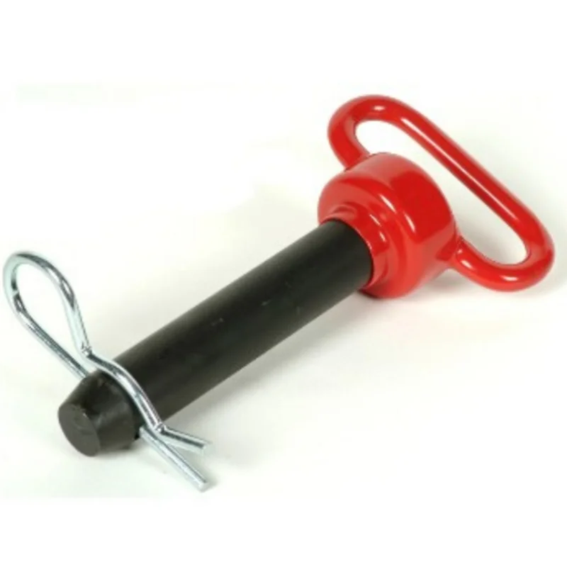 Conjunto de pinos de reboque (2 peças), pino e clipe de engate de reboque resistente, 1/2 "x 4" revestido de borracha com alças vermelhas para tratores, caminhões, rv