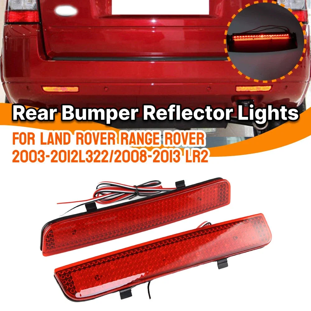 LR006348 LR006349 Red Lens LED Rear Bumper Reflector Light w/ Brake Light For Land Rover Range Rover L322 Freelander 2 / LR2