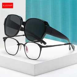 KLASSNUM Polarized Sunglasses for Women Men Fit Over Myopia Prescription Glasses Driving Goggles Fishing Sun Glasses Frame UV400