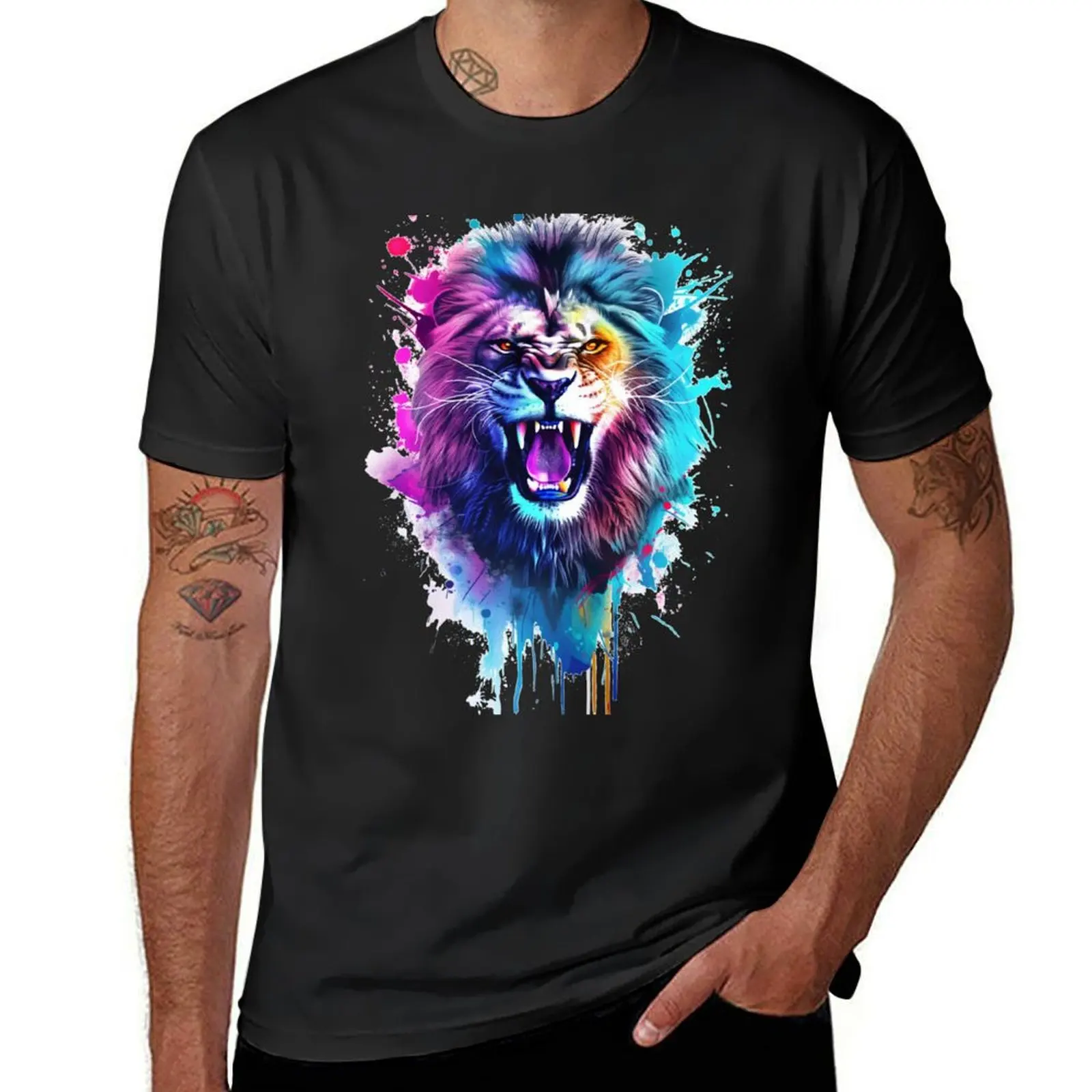 Colorful Lion T-Shirt plain quick-drying Men's t shirts