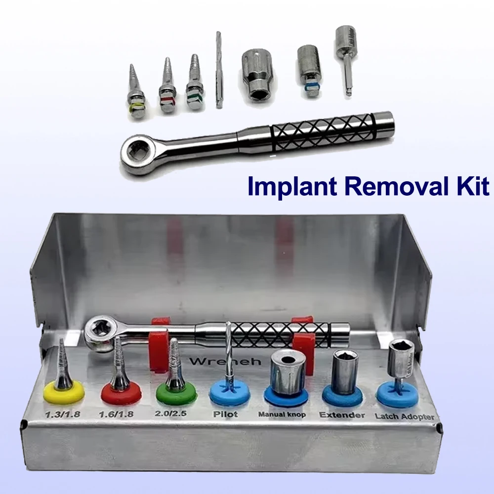 

Dental Bone Expander SOS Kit Набор для удаления имплантатов с храповым ключом Экстрактор сломанного приспособления для инструментов для стоматологической хирургии