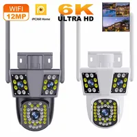 Cámara exterior WiFi 6K 12MP Zoom 8X tres lentes Ai seguimiento de movimiento PTZ 4K cámara de vídeo protección de seguridad vigilancia impermeable