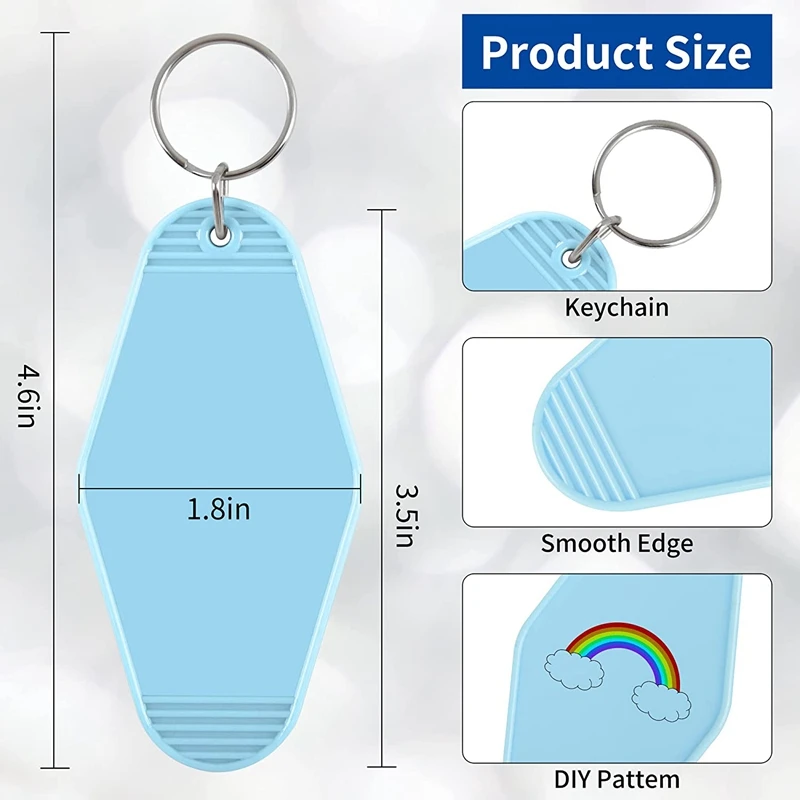 1Set Vintage Sublimation Blank DIY Ornament Motel Keychain Blank Hotel Key Tag For Vinyl Keychain Making