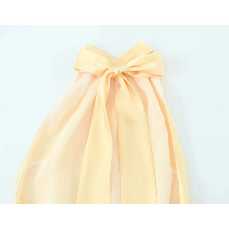 Robe Chic dos nu en soie pour femmes, col licou, sans manches, moulante, plissée, élégante, mode, robe de plage, été