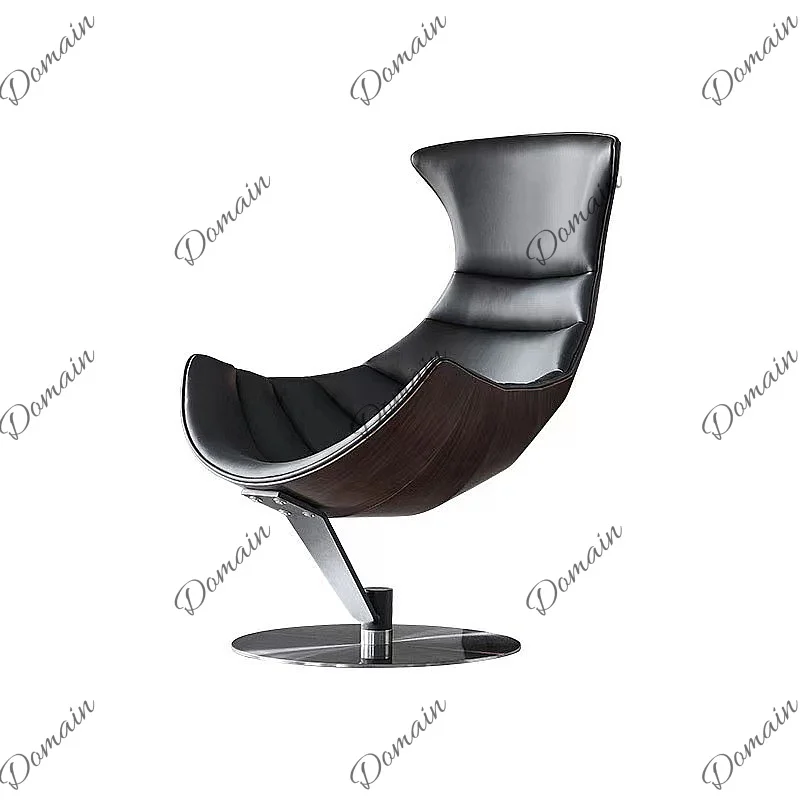 Luxury Leather Swivel Egg Chair Nordic Single Lounge Recliner Balcony Lazy Modern Accent Chair