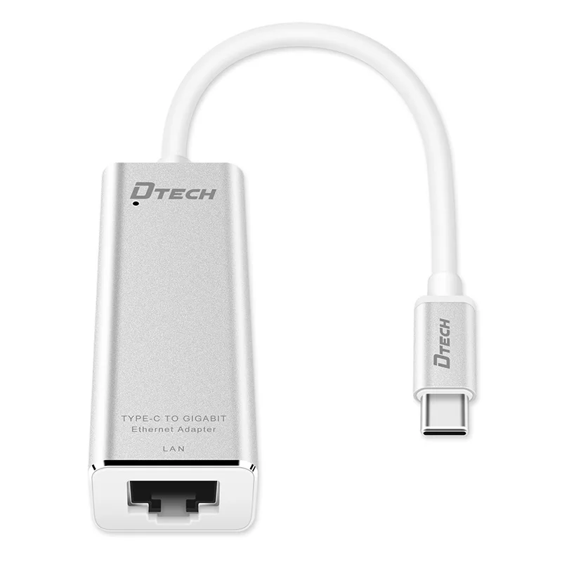 DTECH USB-C to Ethernet Adapter USBC to Gigabit Network RJ45 1000 Mbps LAN 0.2M Wired Network Card for Windows