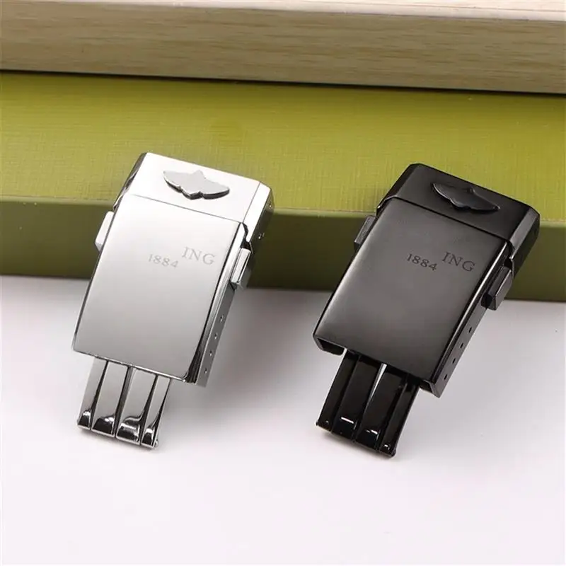 HAODEE Stainess Steel Buckle For Breitling Watchband 20mm Polishing Double Click Clasp Watch Band Strap 1884 Logo