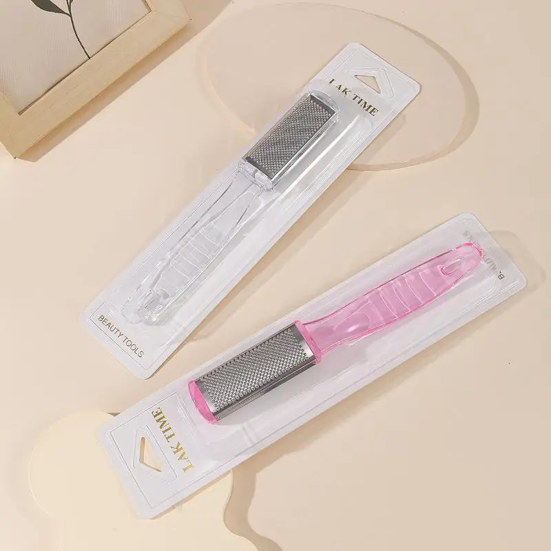 {MX} Raspador de pies profesional de acero inoxidable, elimina callos de piel muerta, raspador de pedicura portátil, herramientas exfoliantes para el cuidado de los pies