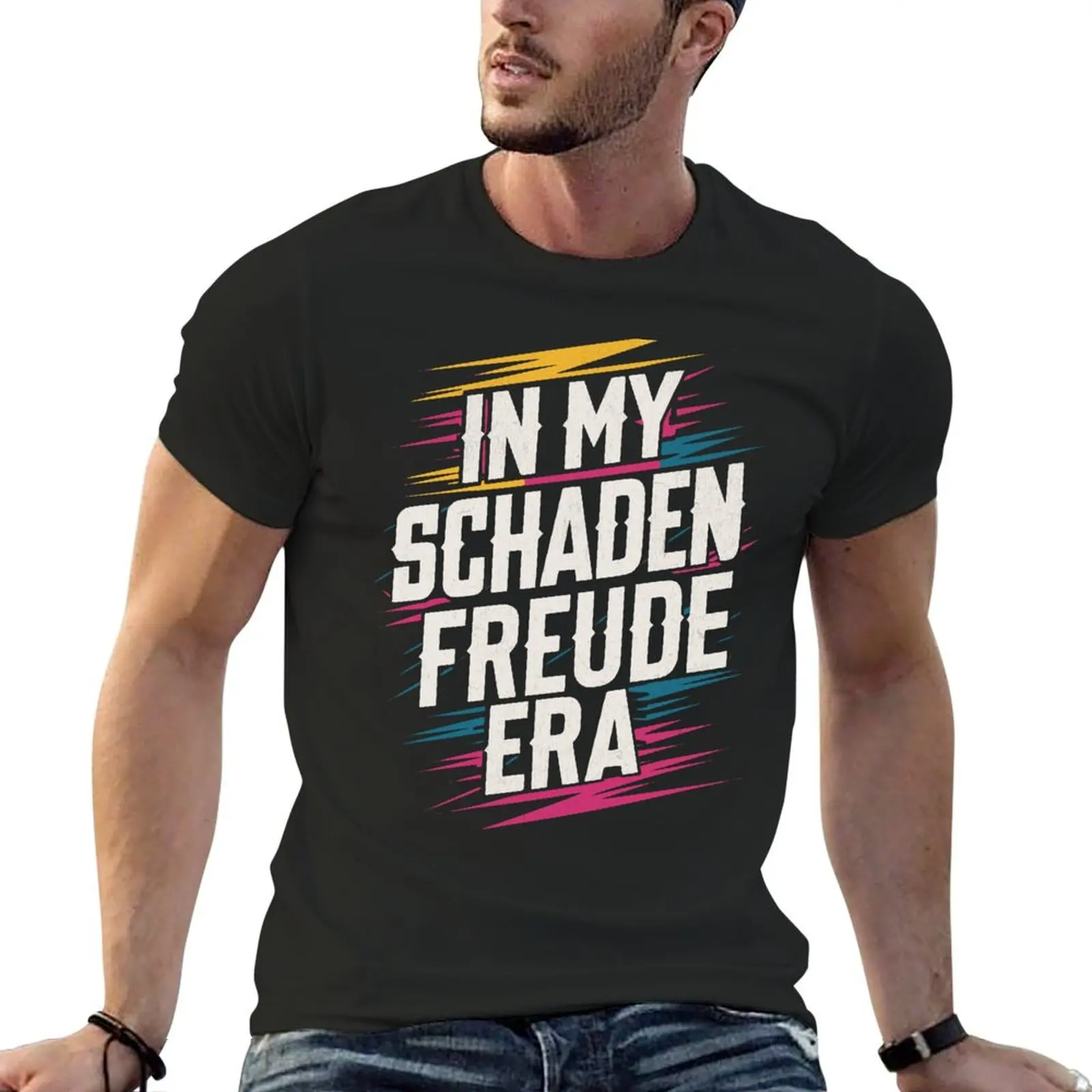 In My Schadenfreude Era T-Shirt korean fashion boys animal print Men's clothing