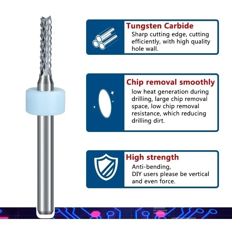 Imagem -04 - Cmcp Pcb Fresa de Milho Cortador de Gravura 10 Peças 0.51.4 1.03.0 1.52.4 mm Carboneto Endmill Cnc Roteador Bits para a Máquina do Pwb