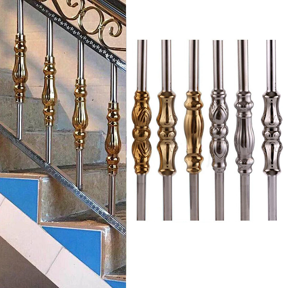 1pc Stainless Steel Stairs Rod Balcony Baluster Parts European Style 304 Rod Column Handrail Stair Home Improvement