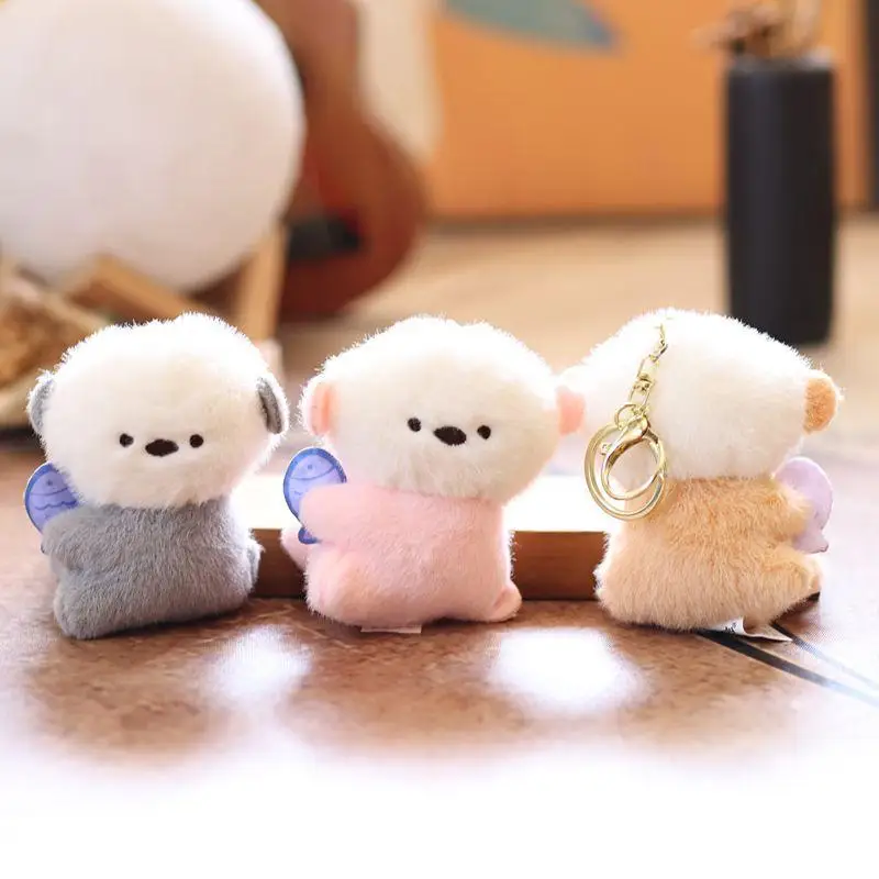 ตุ๊กตาหมีน้ำการ์ตูนขนาด 10 ซม. พวงกุญแจตุ๊กตาสัตว์น่ารัก ของตกแต่งกระเป๋า ของขวัญวันเกิด