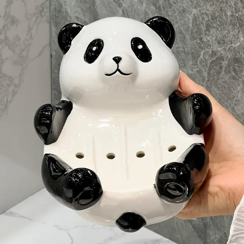 Nordic Bathroom Set Panda Soap Dish Ceramic Tissue Box Press-Head Lotion Dispenser Complete Bath Accessories Set