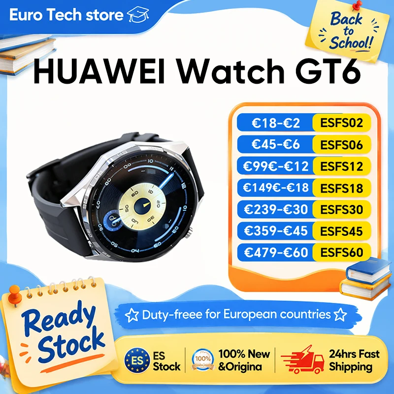 Reloj Inteligente HUAWEI GT6 de 46 mm con GPS y Pantalla Táctil AMOLED de 1.47»