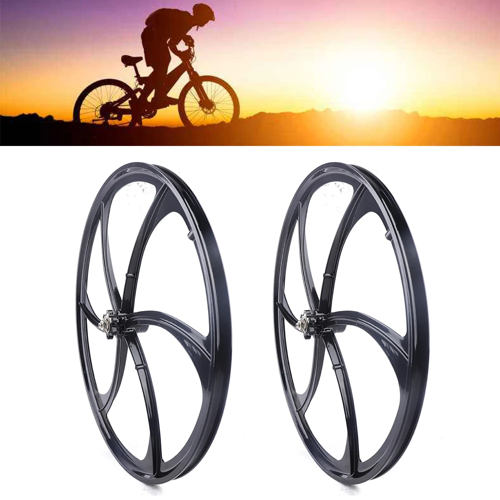 6 Knives, 26 Inches, Front And Rear Bicycle Wheels Black