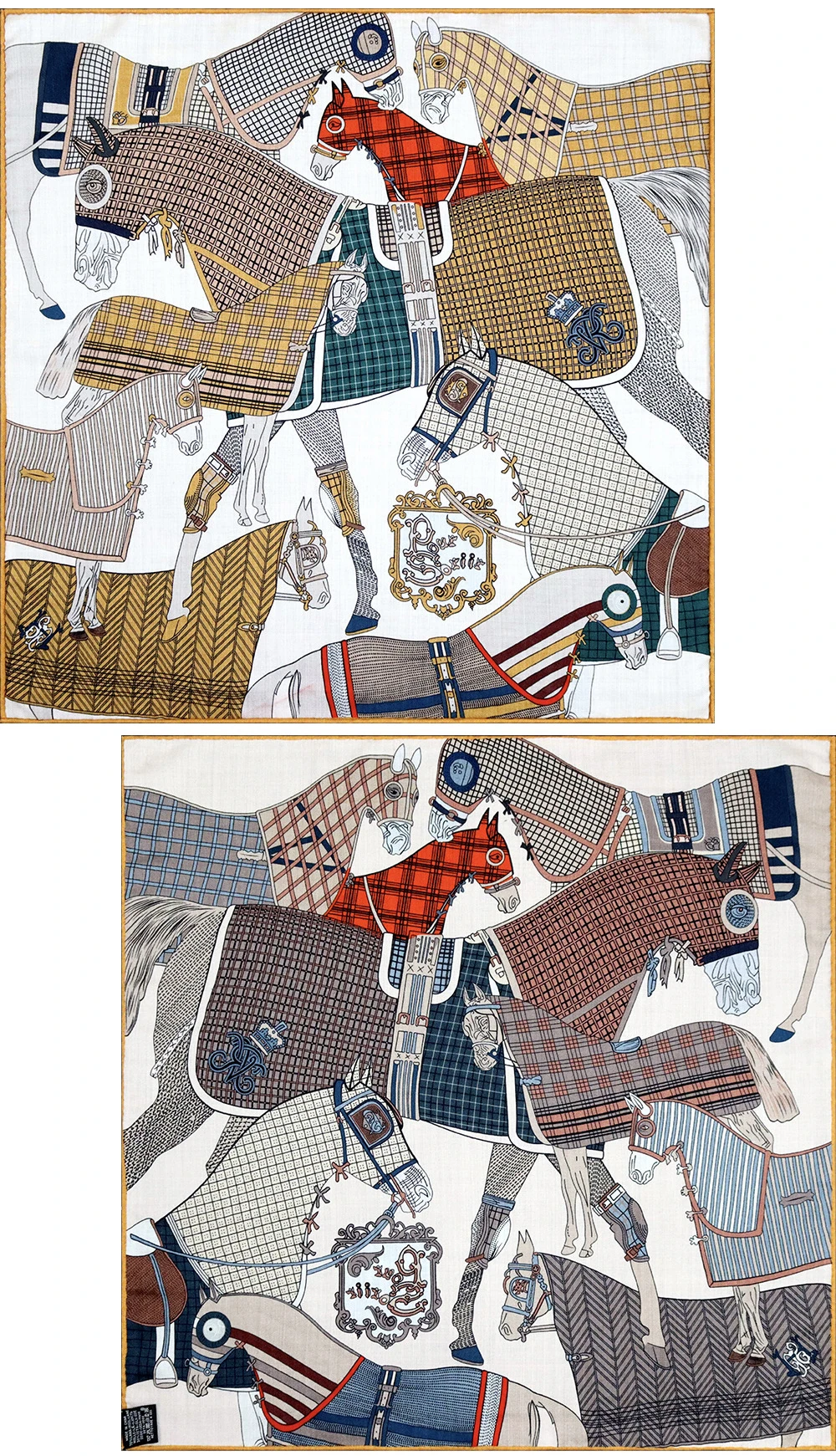 

Horse Small Neck Scarf 65CM AB Faced Rolled Edges Scarfs Luxury Designer Scarfs Silk Wool Shawl Christmas Gift Bag Decoration