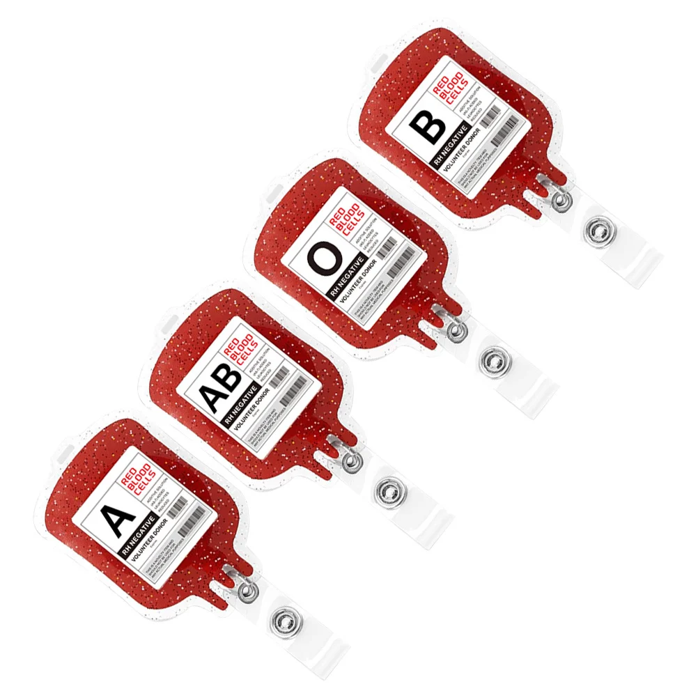 

4Pcs Retractable Badge Reel Medical Nursing Id Holder Glitter Name Tag Accessory for Healthcare Workers Secure Clip