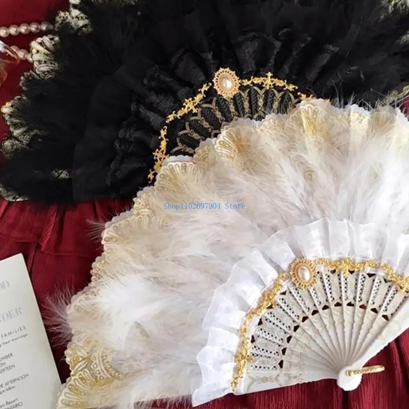 

N7YF Vintage Fan -Hand Held Folding Fan Accessories for Halloween Party