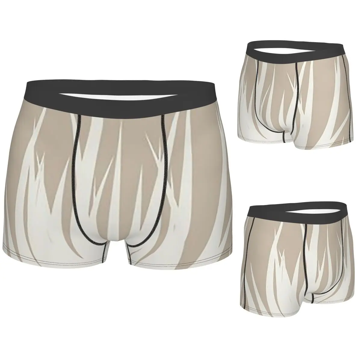 

Boxer Underpants Shorts Grass Minimalist Botanical Boho Beige Panties Men Ventilate Underwear for Homme Man Boyfriend Gifts