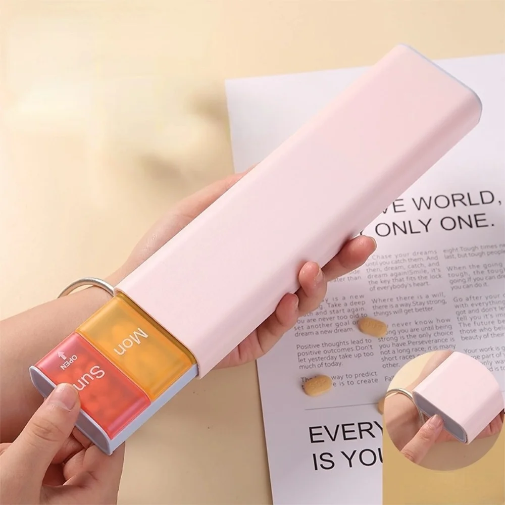 Neue Premium 7 Tage 7 Grids tragbare wöchentliche Press-Typ große Pillendose täglicher Koffer Aufbewahrungsorganisator für Vitamin-Medizin-Fischöle