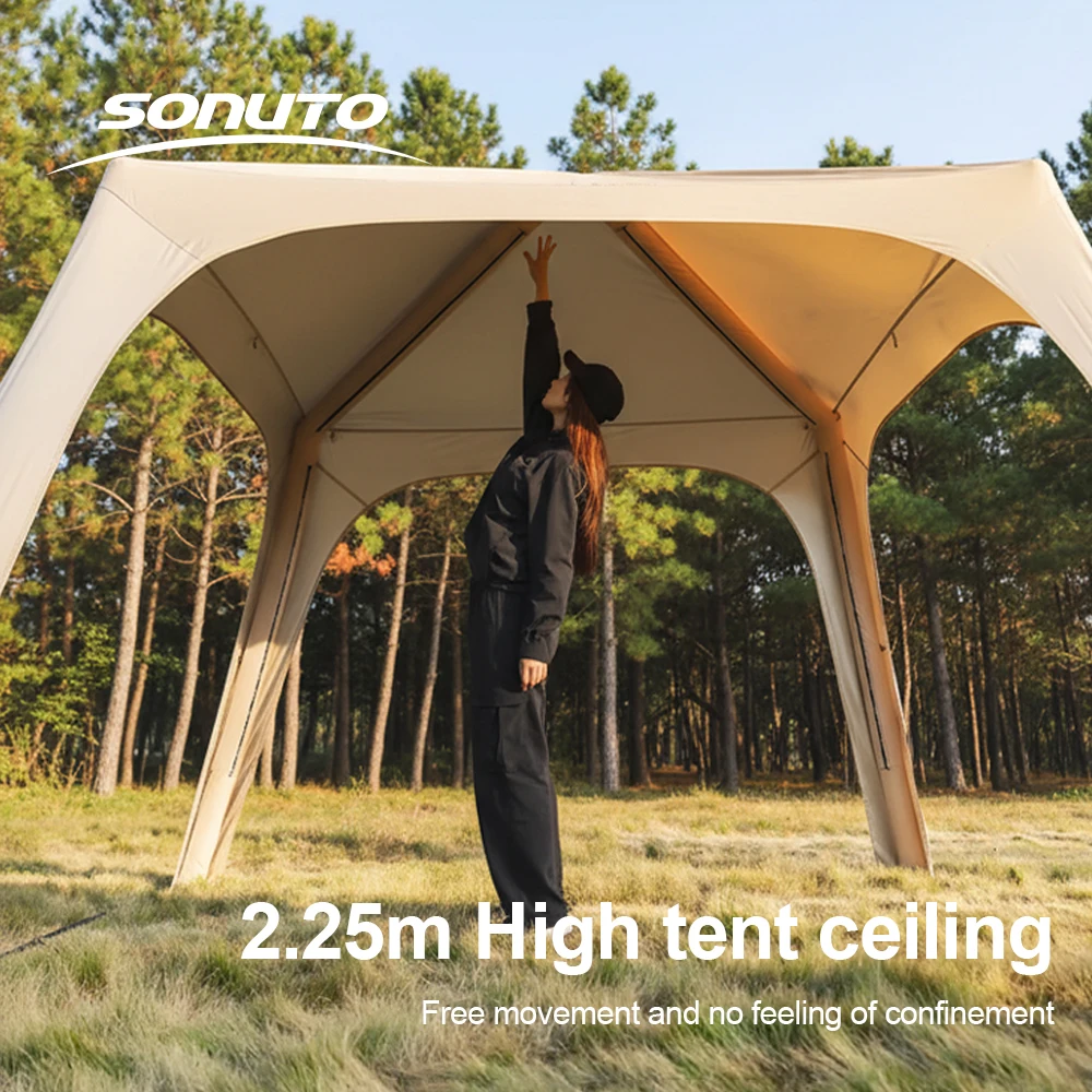 Sonuto 3x3m Inflatable Gazebo with UV Protection, Quick Setup Air Event Shelter, Waterproof Windproof Glamping Canopy Tent image 6