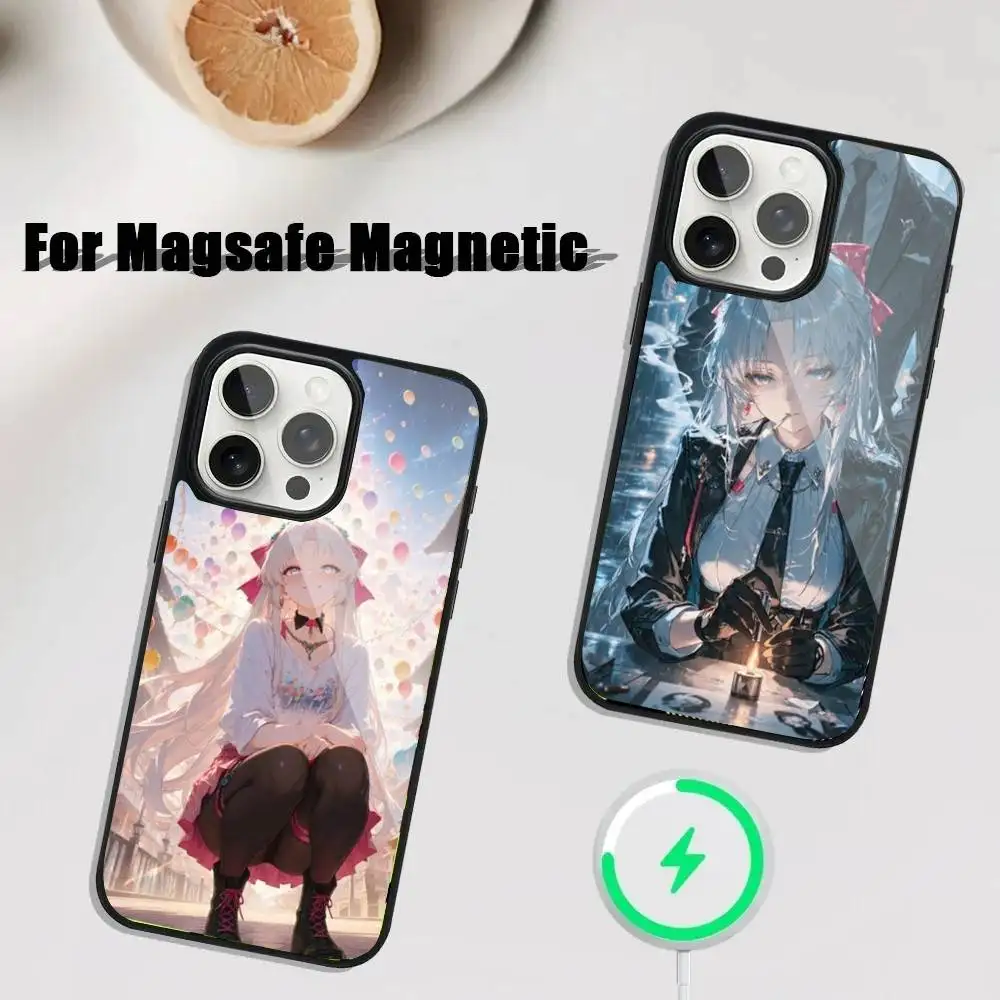 

Cute Carlotta W-Wuthering Waves Case For iPhone 17,16,15,14,13,12,11,Pro,Max,Plus,Mini,SE4,E Magnetic Magsafe Wireless Charging