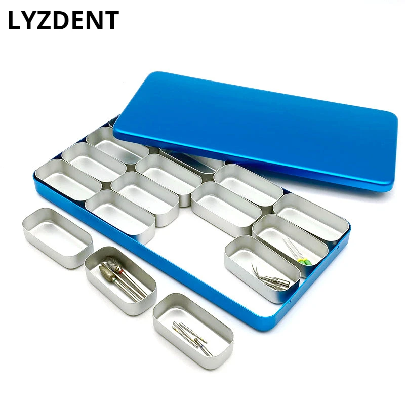 LYZDENT 16 Rack Dental box for Bur H K File Holder Block Sterilizer Case Disinfection Endo Box Dental Lab Tool