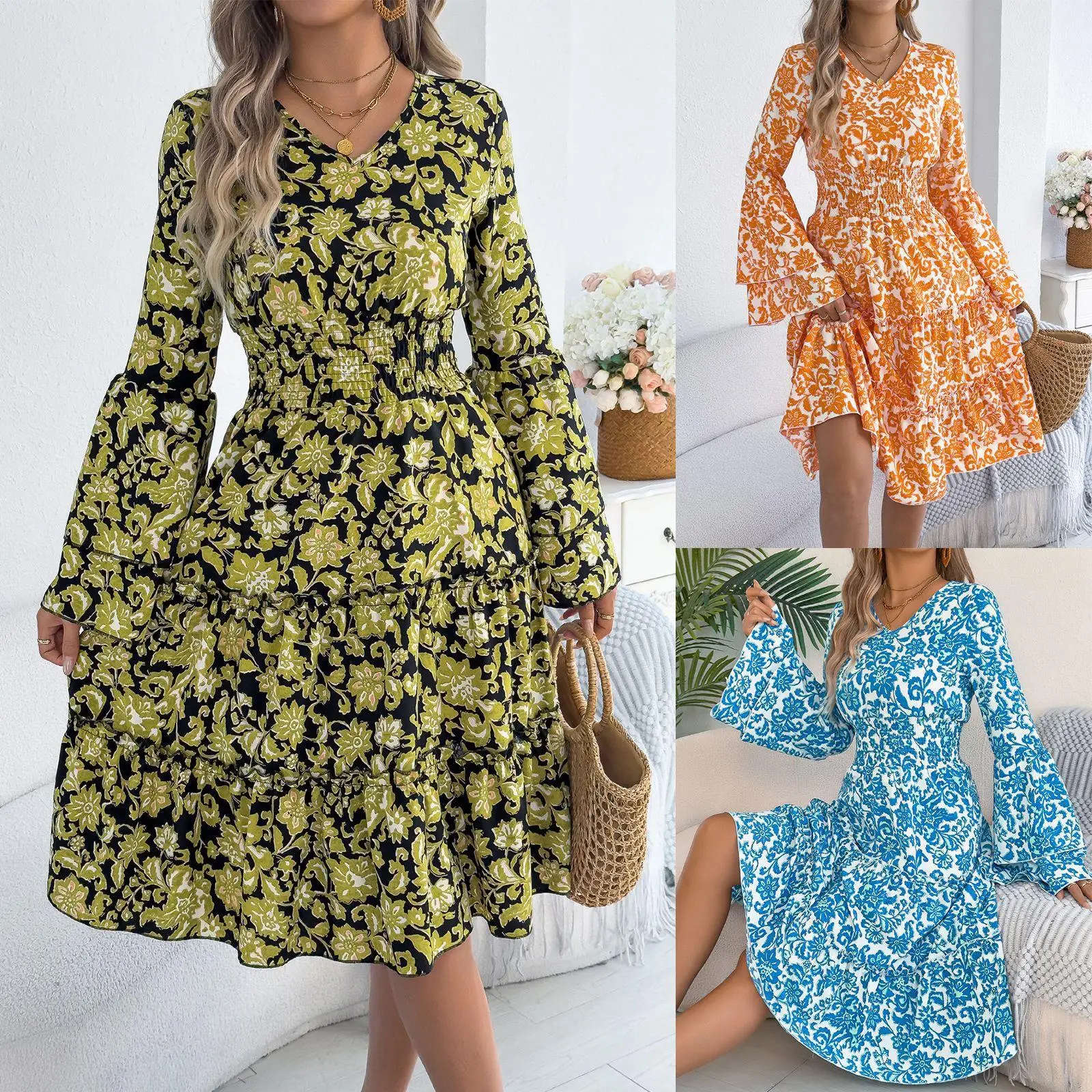 

Ретро расклешенный све A-Line Dr с деревянной отделкой на талии, весна-лето, независимая станция Faion, трансграничные женские...