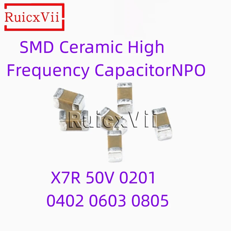 1000pcs SMD Ceramic High Frequency Capacitor NPO X7R 50V 0201 0402 0603 0805 1nF 1.2nF 1.5nF 1.8nF 2nF 2.2nF 2.7nF 3.3nF 3.6nF