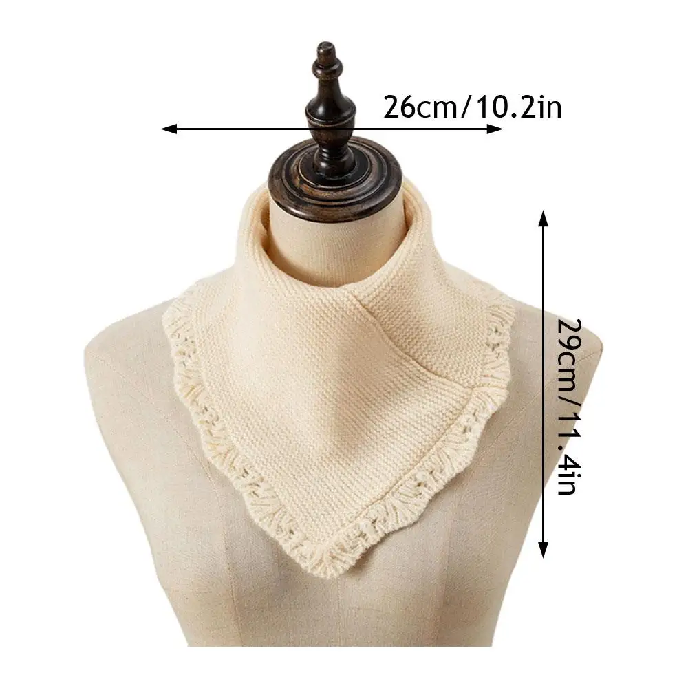 Ретро модный теплый вязаный искусственный воротник съемный хлопковый вязаный воротник-водолазка для женщин зимний теплый ветрозащитный утеплитель для шеи