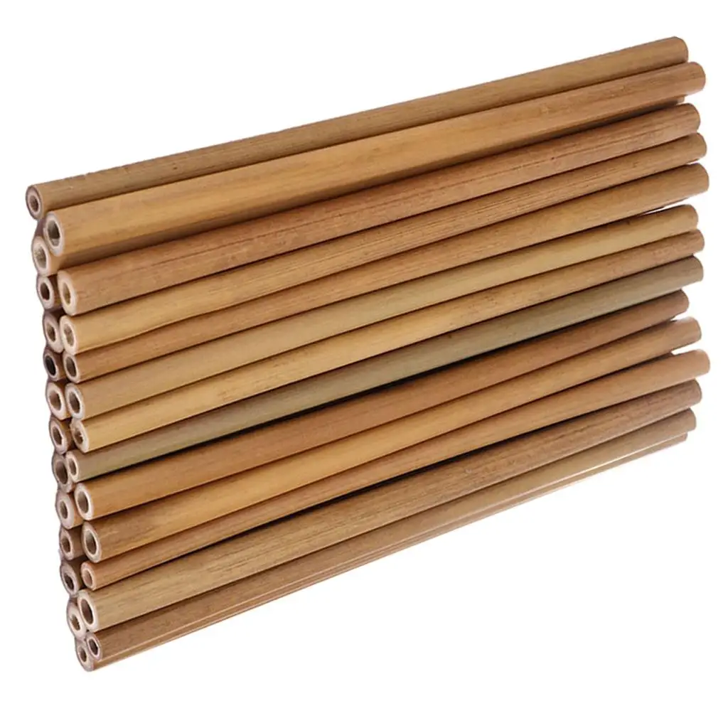 30x Friendly Bamboo Straw Hollow Tube Sustainable Party Supplies