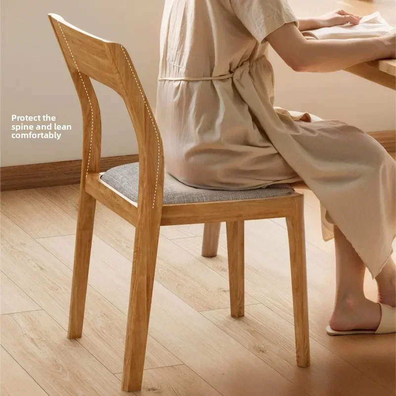Nordic Solid Wood Dining Chair Stackable Backrest Modern Minimalist Home Kitchen Lounge Chair Dinning Chair Nordic Furniture