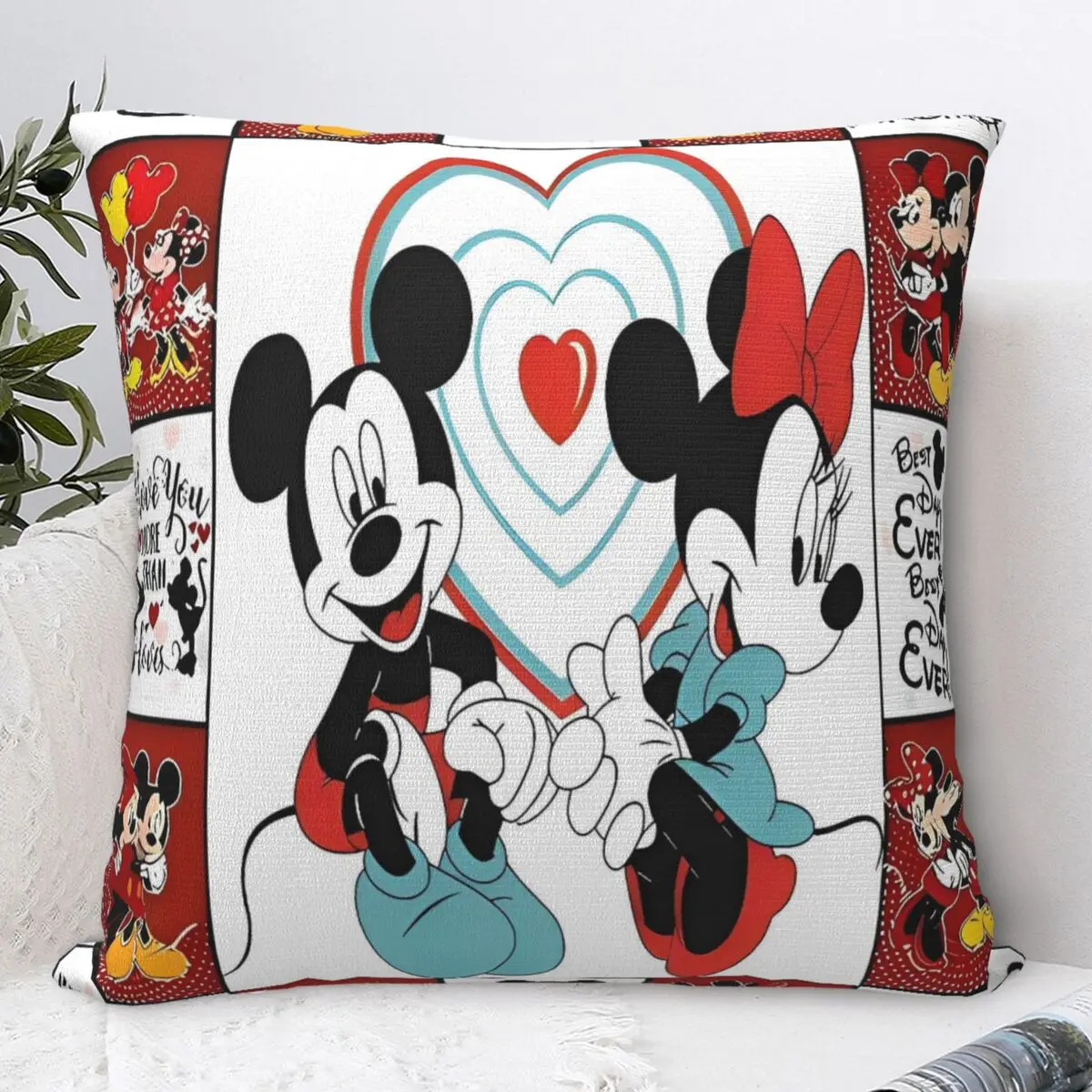 

Mickey And Minnie Pillow Case Novelty Pillow Cover Soft Graphic Cushion Cover Pillowcases For Sofa Home Decoration
