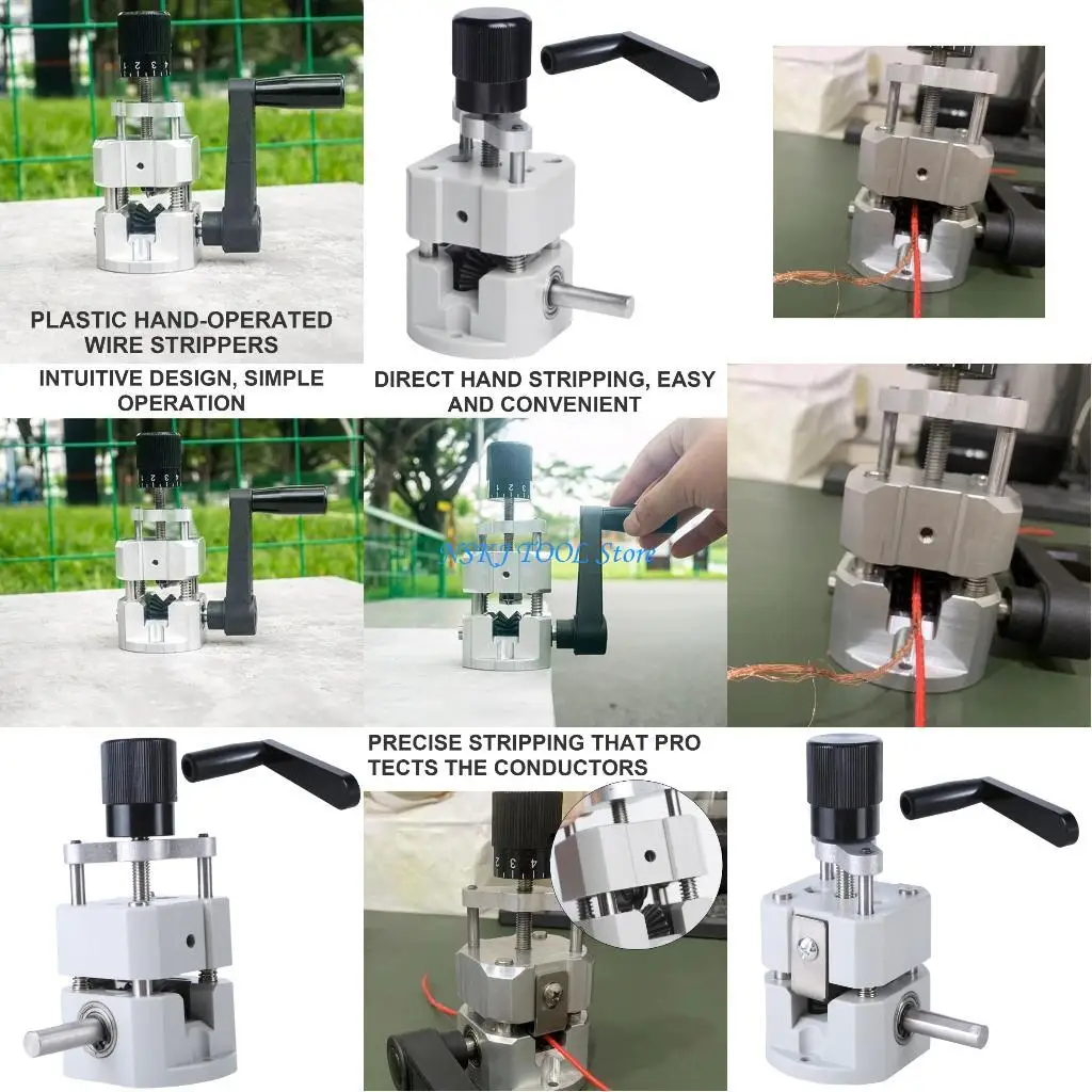 

L8RC Manual Wire Stripping Machine Hand Crank Wire Strippers Portable Cable Strippers Tool for Scrap Coppers Cable Recycling
