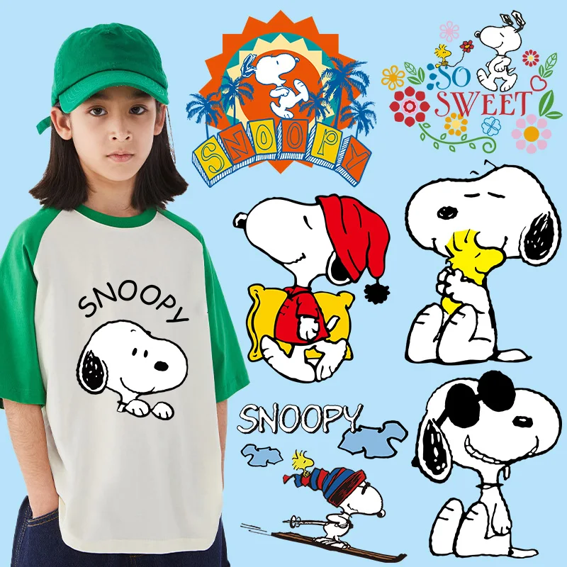 Snoopy Clothes DIY Decoration Applique Cartoon Dog Heat Transfer Sticker Anime Figures T Shirt Ironing Patches Birthday Gifts