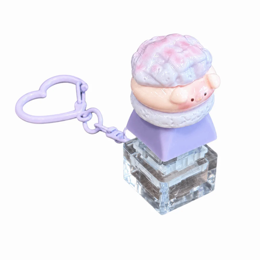 Relaxing Cartoon Fidget Keychain DIY Keyboard Keys Button Clicker 1Keys Pass The Time Finger Keyboard Cap Relief Stress