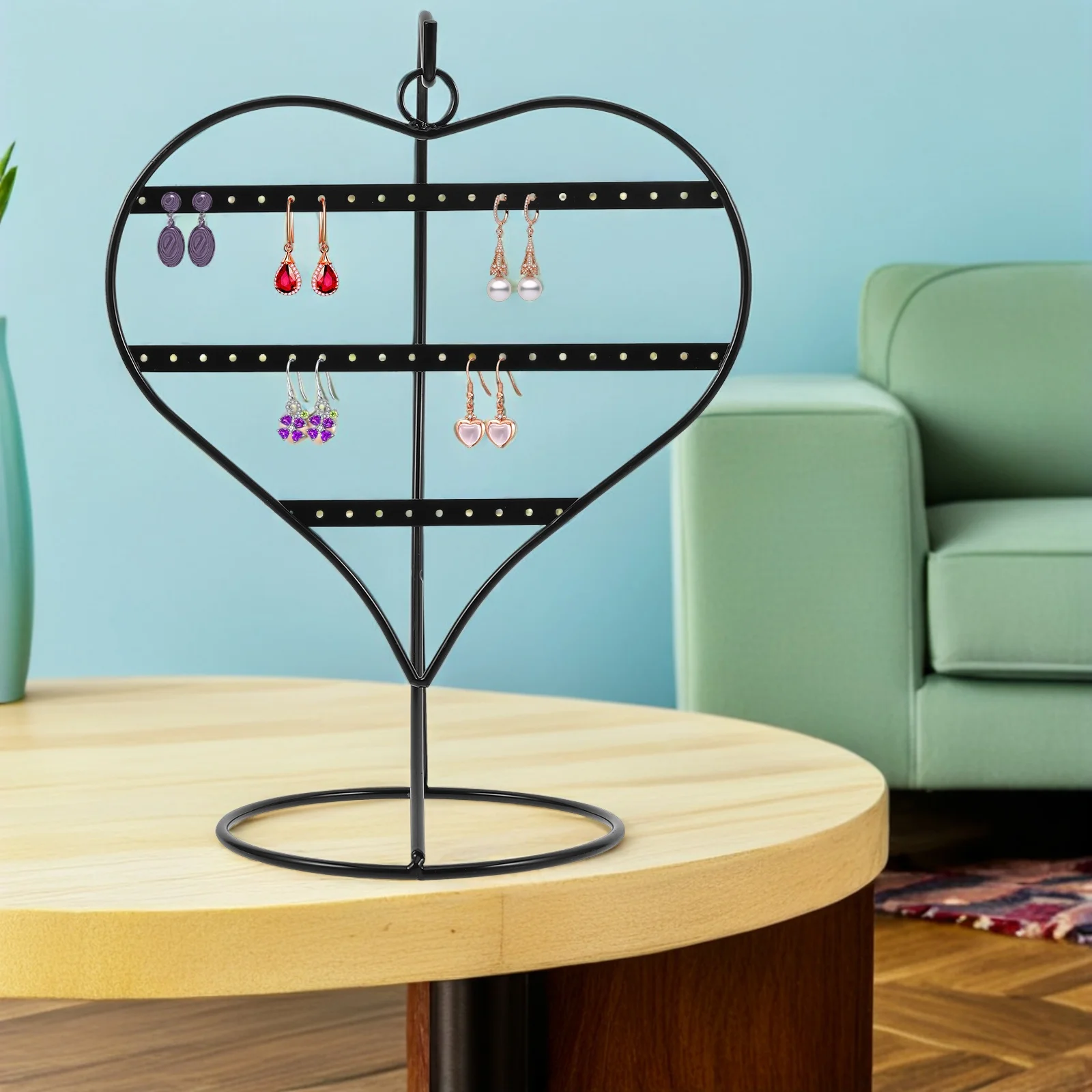 Metal Earring Display Stand Iron Art Jewelry Organizer Rack for Retail Store Live Streaming Desktop Use