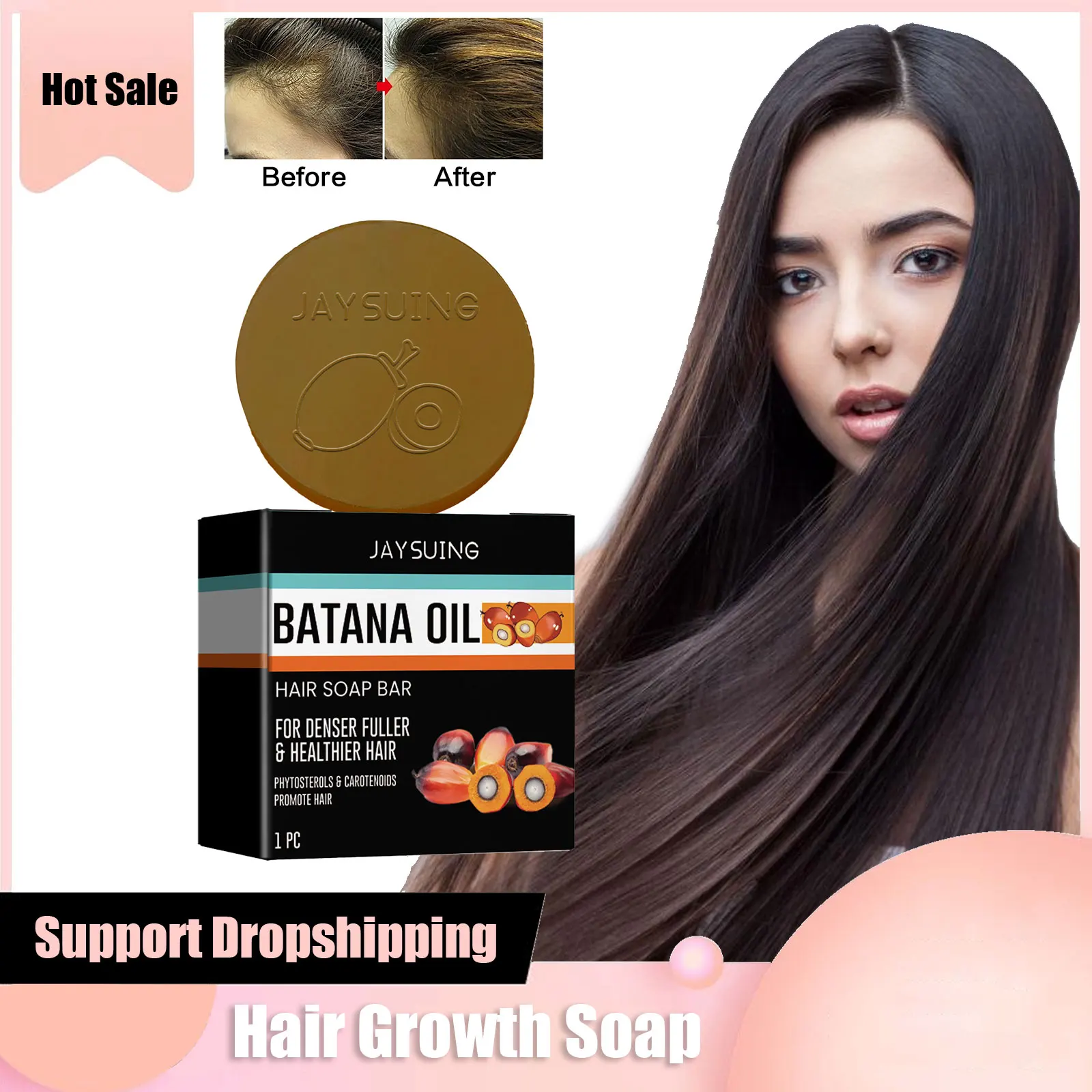 

Anti Hair Loss Soap Restore Repair Damaged Hair Scalp Treatment Anti-itch Oil Control Batana Herbal Hair Growth Shampoo Bar