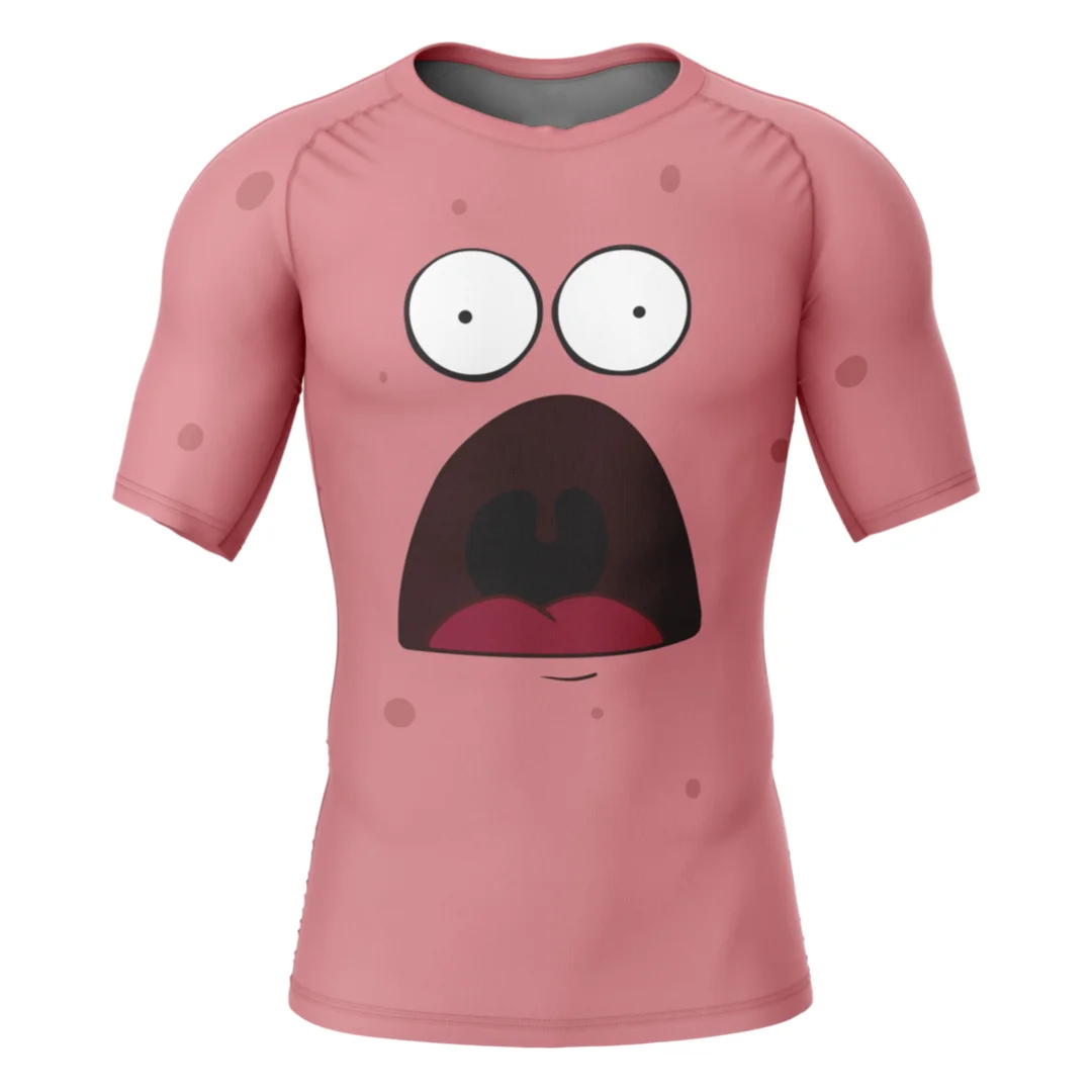 Potdemiel Spongebob SquarePants Patrick Star Rash Guard Cartoon Adult Kids Compression T-Shirt Summer Quick-dry Soft Lightweight