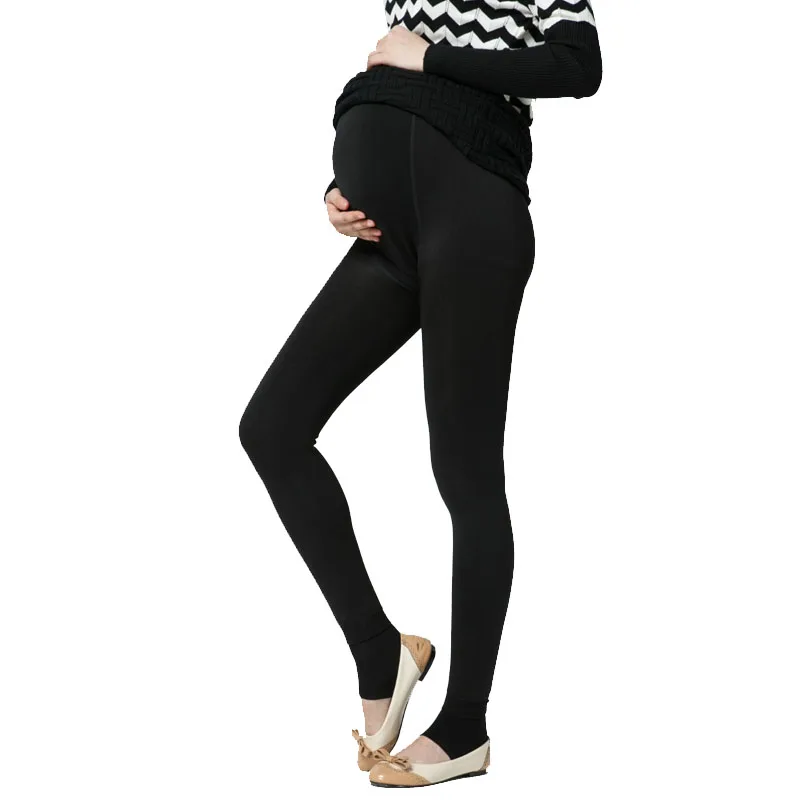 400G Velvet Leggings Maternity Thickened Warm Winter High Elastic Stretch Leggings For Pregnant Women Clothes Pregnancy