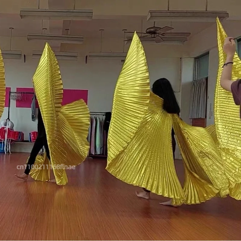 Asas de dança do ventre roupas egípcias orientais adultos crianças mulheres ouro, acessórios de dança do ventre asas isis vara