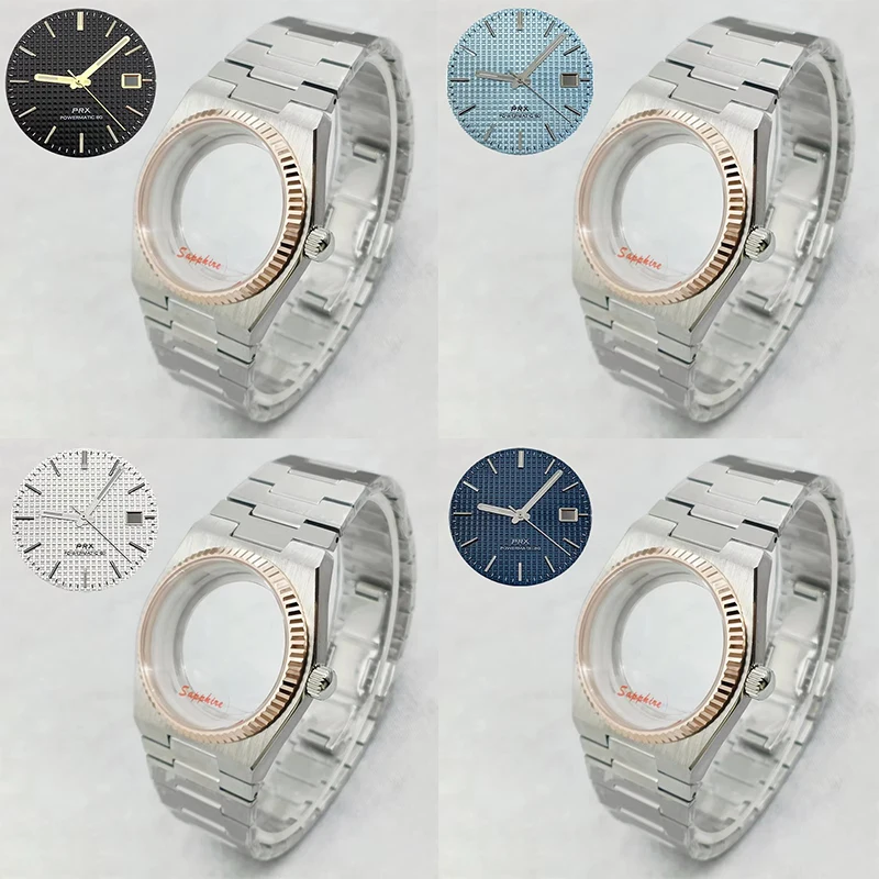 

NH35 PRX Super Player Sapphire Glass Cases Fit 4R35 4R36 NH35 NH36 NH38 Automatic Movement Transparent Back Cover PRX Watch Case