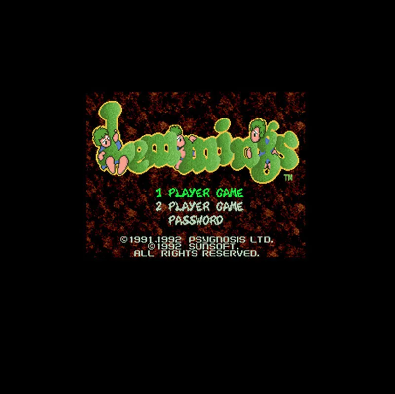 Новое поступление, 16-битная большая серая игровая карта Lemmings NTSC для 46-контактных игроков США