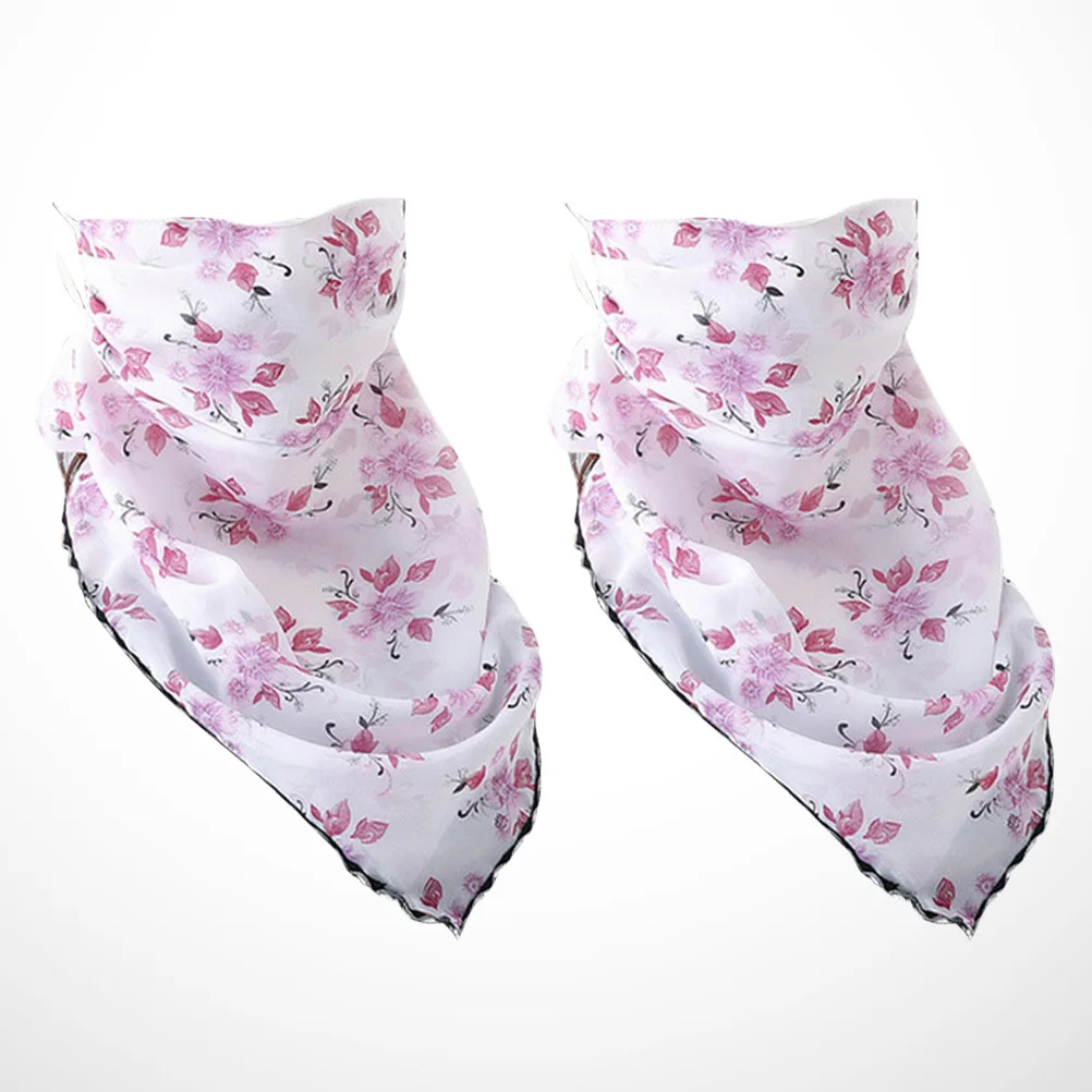 

2Pcs Women Chiffon Mask Lightweight Sunscreen Face Mask Soft Comfortable for Travel Riding Vacation Daily Use Light Purple