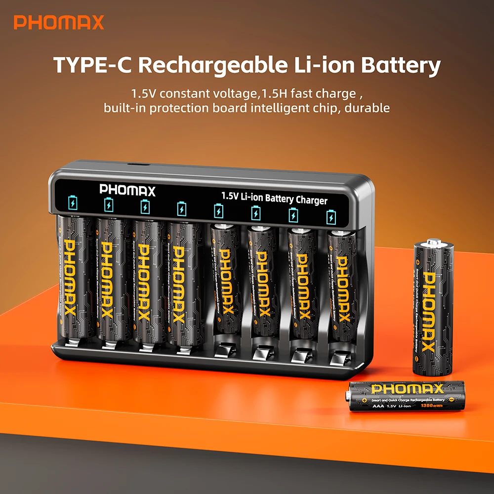 

PHOMAX Lithium Batteries 1.5v 4200mWh 1300mWh Rechargeable Battery AA AAA Charger For Vacuum Cleaner Electric Shaver Mouse Toy