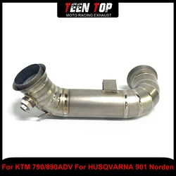 For KTM 790/890 DUKE 790/890 ADV Decat Pipe Stock Size Motorcycle Exhaust Middle Link Pipe For Husqvarna Norden 901 Titanium