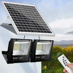 Outdoor Waterproof Solar Lights with Remote Control Solar Flood Lights 50w 100w 200w 300w 500w LED Solar Powered Spotlight