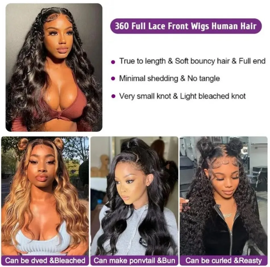 40 Inch 360 Full Lace Wig Deep Wave Frontal Wigs Brazilian Curly Human Hair Wigs Hd 360 Lace Wigs Invisible Drawstring For Women image 5