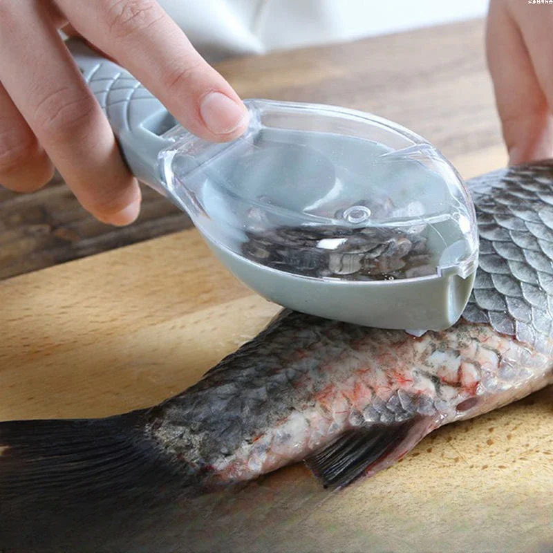 Rascador de rejilla para escamas de pescado, herramienta de limpieza de pescado con cubierta, raspador, cocina doméstica, accesorios de pesca de carpa