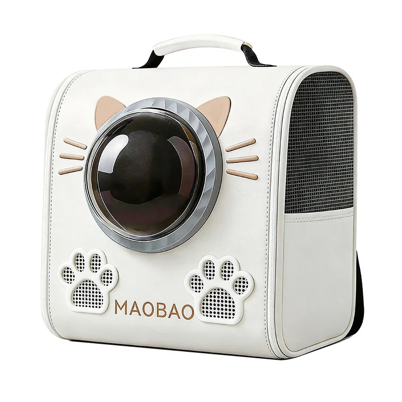 Mochila porta mascotas transpirable con correa para gatos y perros - imagen 2